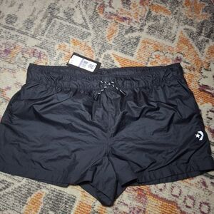 Converse Women's Black Drawstring Athletic Shorts